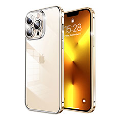 Coque Bumper Luxe Metal et Plastique Etui Housse LF7 pour Apple iPhone 13 Pro Or