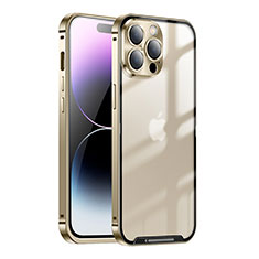 Coque Bumper Luxe Metal et Plastique Etui Housse LO1 pour Apple iPhone 14 Pro Max Or