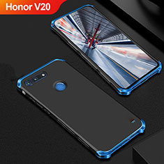 Coque Bumper Luxe Metal et Plastique Etui Housse M01 pour Huawei Honor V20 Bleu et Noir