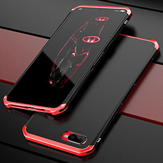 Coque Bumper Luxe Metal et Plastique Etui Housse M01 pour Oppo R17 Neo Rouge et Noir