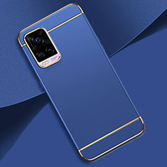 Coque Bumper Luxe Metal et Plastique Etui Housse M01 pour Vivo V20 Pro 5G Bleu