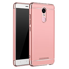 Coque Bumper Luxe Metal et Plastique Etui Housse M01 pour Xiaomi Redmi Note 3 MediaTek Or Rose