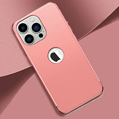 Coque Bumper Luxe Metal et Plastique Etui Housse M02 pour Apple iPhone 13 Pro Max Or Rose