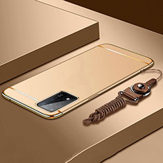 Coque Bumper Luxe Metal et Plastique Etui Housse P01 pour Oppo A93s 5G Or