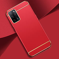 Coque Bumper Luxe Metal et Plastique Etui Housse P02 pour Oppo A55 5G Rouge