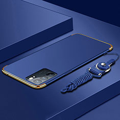 Coque Bumper Luxe Metal et Plastique Etui Housse pour Oppo Reno6 Pro 5G India Bleu