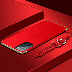 Coque Bumper Luxe Metal et Plastique Etui Housse pour Oppo Reno6 Pro 5G India Rouge