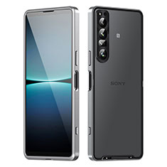 Coque Bumper Luxe Metal et Plastique Etui Housse pour Sony Xperia 1 IV Argent