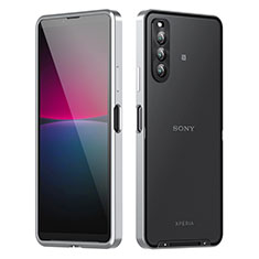 Coque Bumper Luxe Metal et Plastique Etui Housse pour Sony Xperia 10 IV SO-52C Argent