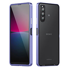 Coque Bumper Luxe Metal et Plastique Etui Housse pour Sony Xperia 10 IV SO-52C Violet