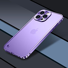 Coque Bumper Luxe Metal et Plastique Etui Housse QC1 pour Apple iPhone 13 Pro Max Violet