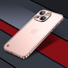 Coque Bumper Luxe Metal et Plastique Etui Housse QC1 pour Apple iPhone 15 Plus Or Rose