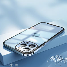 Coque Bumper Luxe Metal et Plastique Etui Housse QC2 pour Apple iPhone 14 Pro Max Bleu