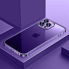 Coque Bumper Luxe Metal et Plastique Etui Housse QC4 pour Apple iPhone 15 Pro Max Violet