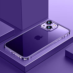 Coque Bumper Luxe Metal et Plastique Etui Housse QC4 pour Apple iPhone 15 Violet