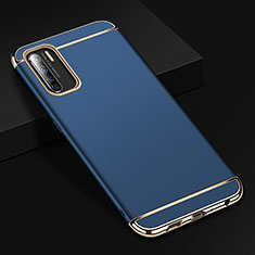 Coque Bumper Luxe Metal et Plastique Etui Housse T02 pour Oppo K7 5G Bleu