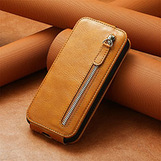 Coque Clapet Portefeuille Cuir A01D pour Samsung Galaxy S21 5G Marron