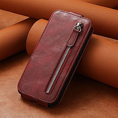 Coque Clapet Portefeuille Cuir A01D pour Samsung Galaxy S21 Plus 5G Rouge