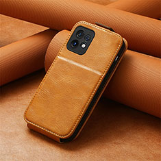 Coque Clapet Portefeuille Cuir S01D pour Motorola Moto Edge 40 Pro 5G Marron