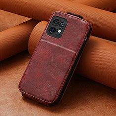 Coque Clapet Portefeuille Cuir S01D pour Motorola Moto Edge Plus (2023) 5G Rouge