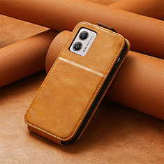 Coque Clapet Portefeuille Cuir S01D pour Motorola Moto G53 5G Marron