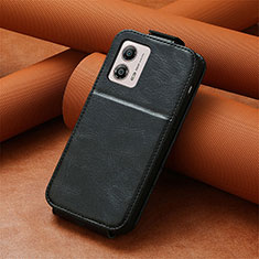 Coque Clapet Portefeuille Cuir S01D pour Motorola Moto G53 5G Noir