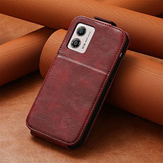 Coque Clapet Portefeuille Cuir S01D pour Motorola Moto G53y 5G Rouge