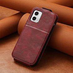 Coque Clapet Portefeuille Cuir S01D pour Motorola Moto G73 5G Rouge