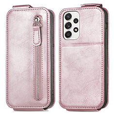 Coque Clapet Portefeuille Cuir S01D pour Samsung Galaxy A33 5G Or Rose