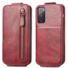 Coque Clapet Portefeuille Cuir S01D pour Samsung Galaxy S20 FE 4G Rouge