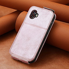 Coque Clapet Portefeuille Cuir S01D pour Samsung Galaxy XCover 6 Pro 5G Or Rose