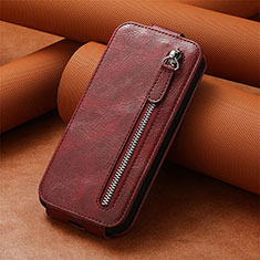 Coque Clapet Portefeuille Cuir S01D pour Xiaomi Poco C40 Rouge