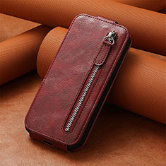 Coque Clapet Portefeuille Cuir S01D pour Xiaomi Redmi 12C 4G Rouge