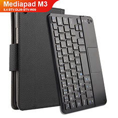 Coque Clapet Portefeuille Livre Cuir avec Clavier pour Huawei Mediapad M3 8.4 BTV-DL09 BTV-W09 Noir