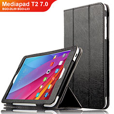 Coque Clapet Portefeuille Livre Cuir L01 pour Huawei Mediapad T2 7.0 BGO-DL09 BGO-L03 Noir