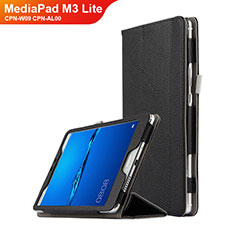 Coque Clapet Portefeuille Livre Cuir L02 pour Huawei MediaPad M3 Lite 8.0 CPN-W09 CPN-AL00 Noir