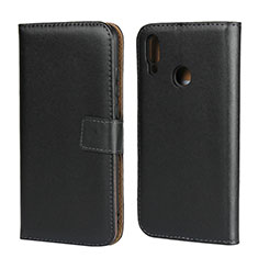 Coque Clapet Portefeuille Livre Cuir L02 pour Huawei P Smart (2019) Noir