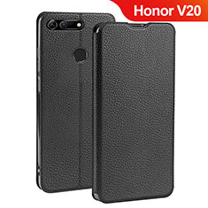 Coque Clapet Portefeuille Livre Cuir pour Huawei Honor V20 Noir