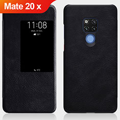 Coque Clapet Portefeuille Livre Cuir pour Huawei Mate 20 X 5G Noir