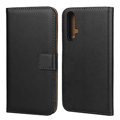 Coque Clapet Portefeuille Livre Cuir pour Huawei Nova 5T Noir