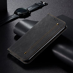 Coque Clapet Portefeuille Livre Tissu B01S pour Google Pixel 6 Pro 5G Noir