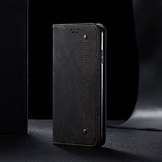Coque Clapet Portefeuille Livre Tissu B01S pour Samsung Galaxy M30s Noir
