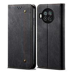 Coque Clapet Portefeuille Livre Tissu B01S pour Xiaomi Mi 10i 5G Noir