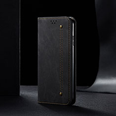 Coque Clapet Portefeuille Livre Tissu B01S pour Xiaomi Redmi K40 5G Noir