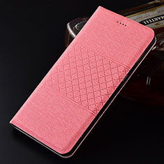 Coque Clapet Portefeuille Livre Tissu H01 pour Oppo R17 Pro Rose