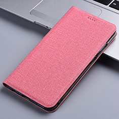 Coque Clapet Portefeuille Livre Tissu H12P pour Apple iPhone 11 Pro Max Rose