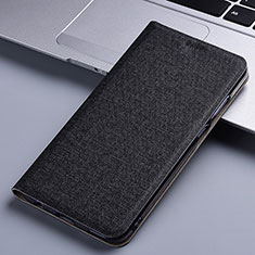 Coque Clapet Portefeuille Livre Tissu H12P pour Asus ROG Phone 5s Noir