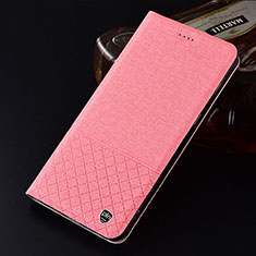 Coque Clapet Portefeuille Livre Tissu H12P pour Huawei Honor 50 5G Rose