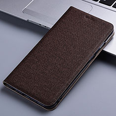 Coque Clapet Portefeuille Livre Tissu H12P pour Motorola Moto Edge 40 5G Marron