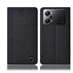 Coque Clapet Portefeuille Livre Tissu H12P pour Oppo K10 Pro 5G Noir